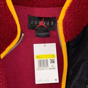 Jordan Burgundy and Black Jacket. Fleece, new with tags.